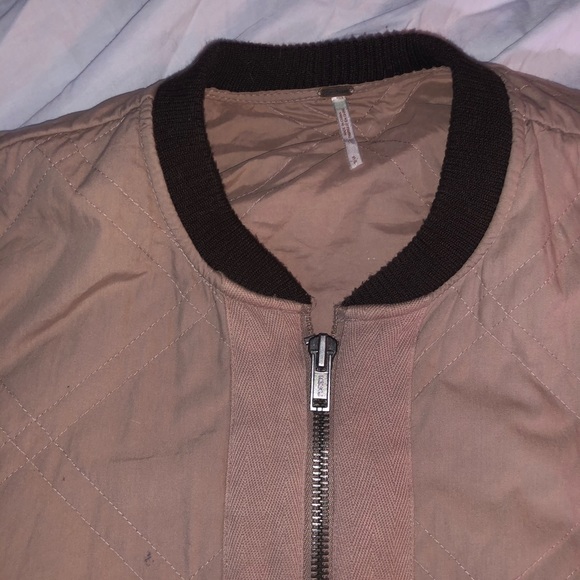 Free People brown/tan quilted bomber jacket - Picture 4 of 6